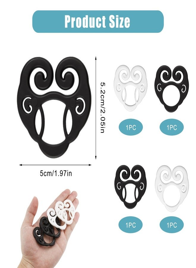 YUEWEESER 4PCS Shirt Cinch Clip for Women Clothing, T-shirt Ties Clips Clothes Corner Knotted Button Scarf Ring Fashion Comfortable Hidden Flexible (Black & White) - Image 2